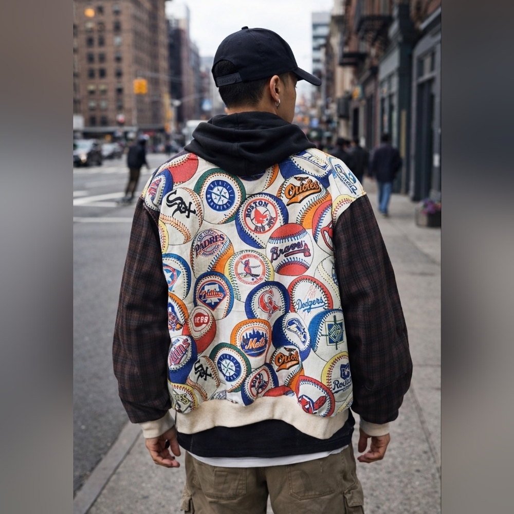 NWT Goat Vintage Upcycled MLB Jacket Size XL One Of A Kind Canadian Made